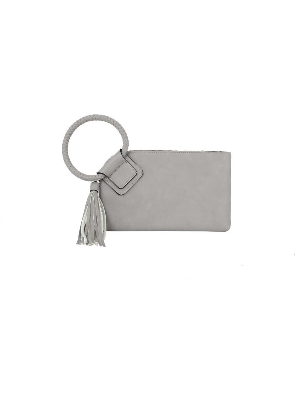 Women's Velvet Grey Leather Formal Purse Wristlet Wallet Casual Evening Handbag